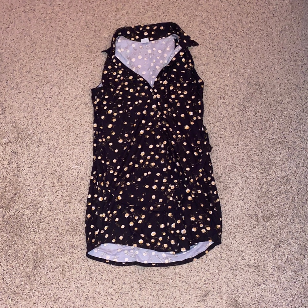 Black and yellow floral dress